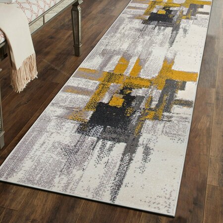 WORLD RUG GALLERY Contemporary Modern Abstract Area Rug 2' x 3' Gold 950GOLD2X3